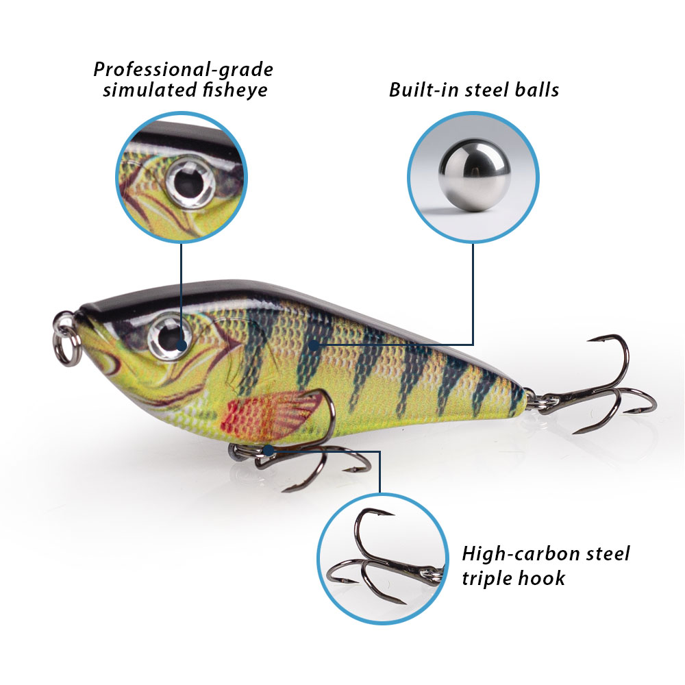 80mm/15.5g Muskies Jerkbait Pi - Fishing Lure Swimbait recension och pris