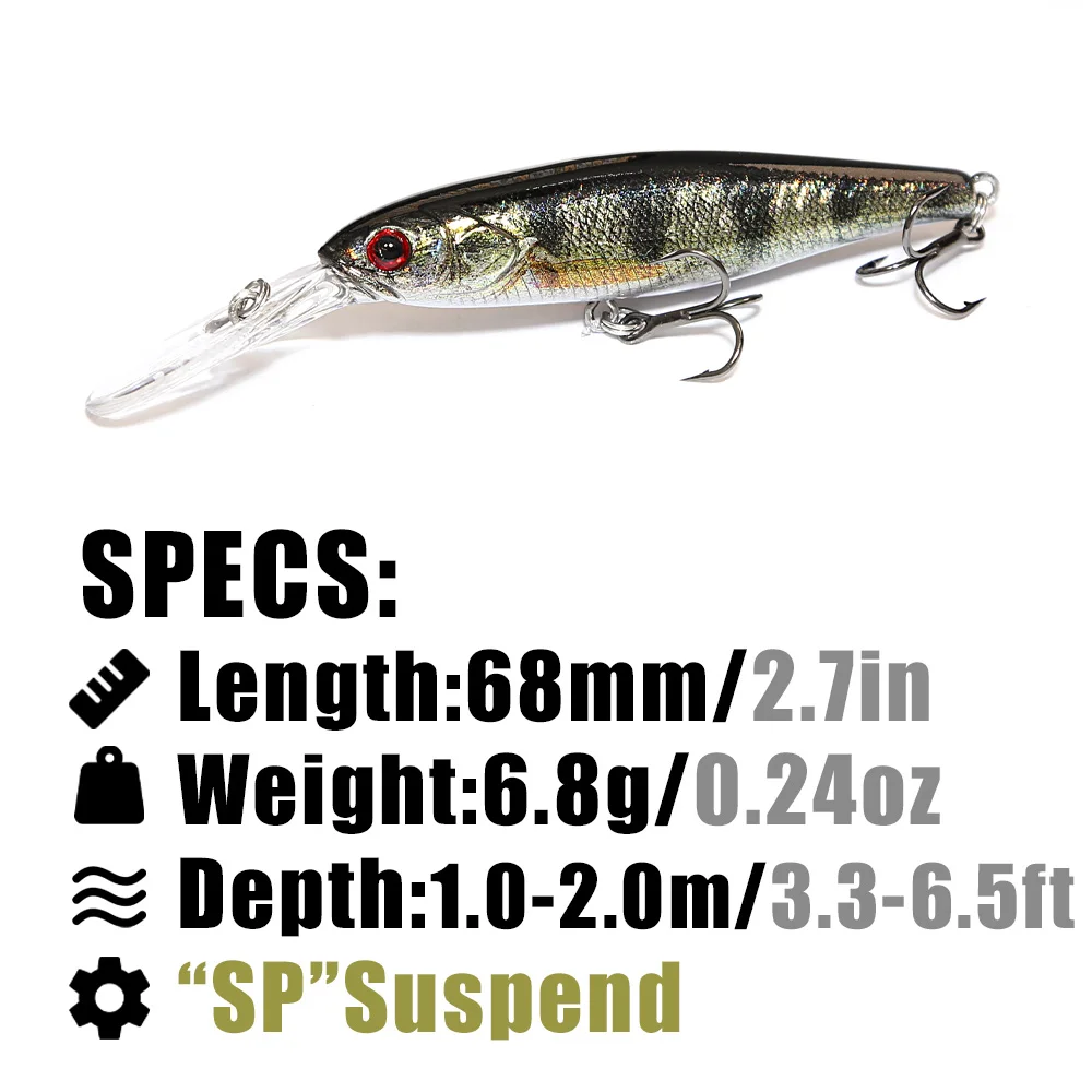B&U  68mm 3D Printing Shad Sus - Fishing Lure Jerkbait recension och pris