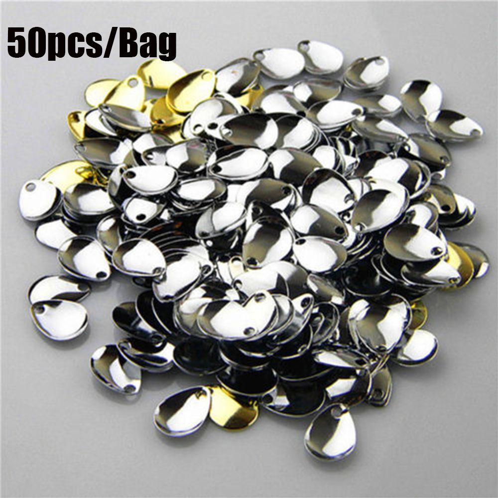 50PCS Silver Smooth Nickel Seq - Fishing Lure Spinner recension och pris