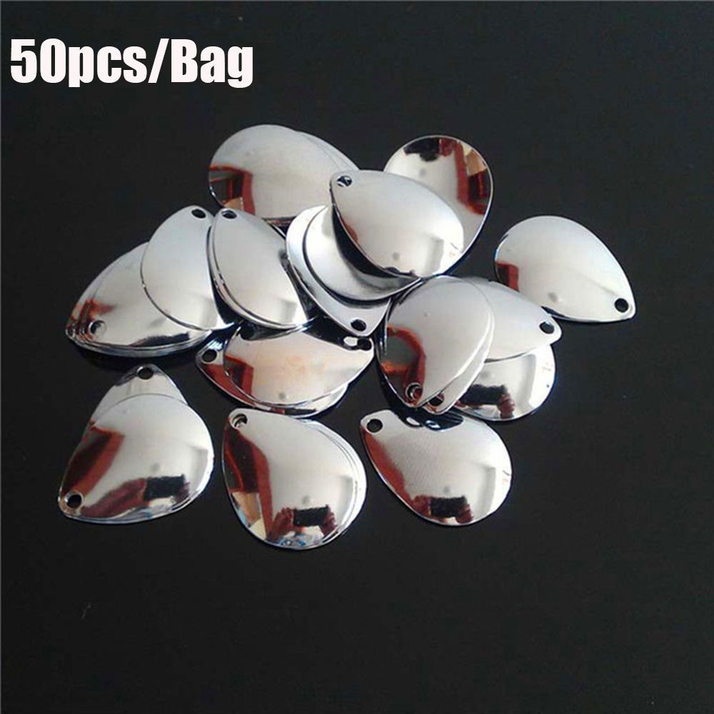 50PCS Silver Smooth Nickel Seq - Fishing Lure Spinner recension och pris