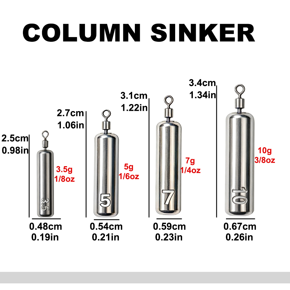 10-40Pcs Column Fishing Weight - Fishing Lure Box recension och pris